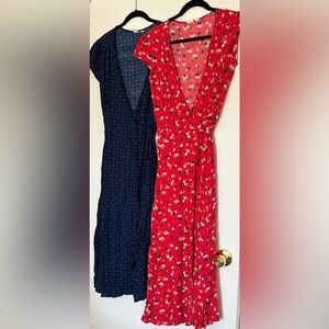 Pair of GAP maxi wrap dresses with bonus gift